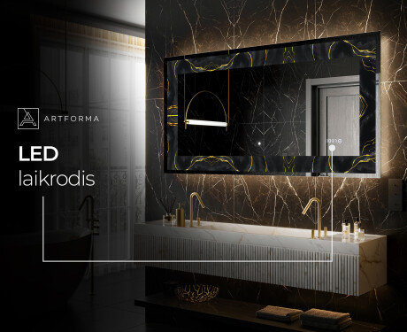 Apšviečiamas dekoratyvinis veidrodis LED - Golden Veins #7
