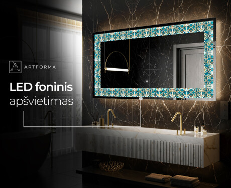 Apšviečiamas dekoratyvinis veidrodis LED - Floral Elevations #7