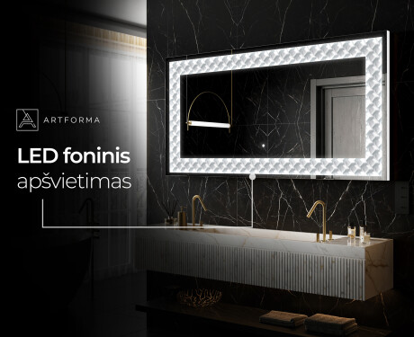 Apšviečiamas dekoratyvinis veidrodis LED - Inspiring Lines #6