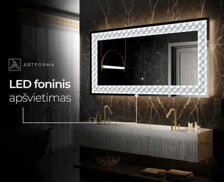Apšviečiamas dekoratyvinis veidrodis LED - Inspiring Lines #7