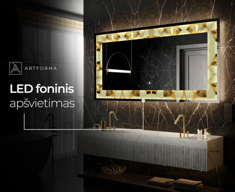 Apšviečiamas dekoratyvinis veidrodis LED - Glow Geometry #7