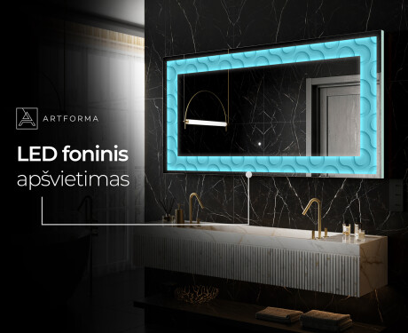 Apšviečiamas dekoratyvinis veidrodis LED - Divergent Lines #6