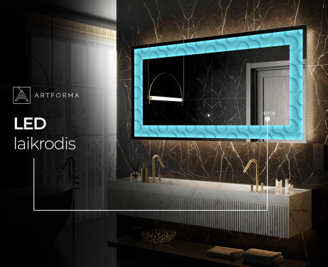 Apšviečiamas dekoratyvinis veidrodis LED - Divergent Lines #7