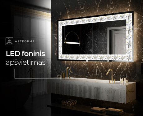 Apšviečiamas dekoratyvinis veidrodis LED - Dynamic Whirls #7