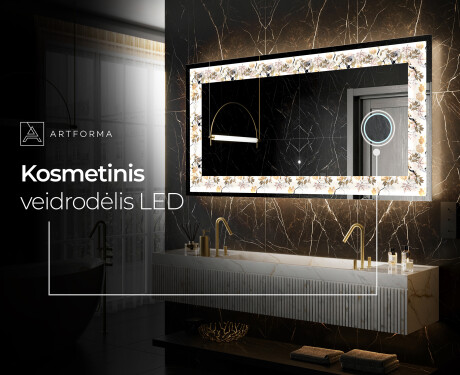 Apšviečiamas dekoratyvinis veidrodis LED - Floral Reflections #8