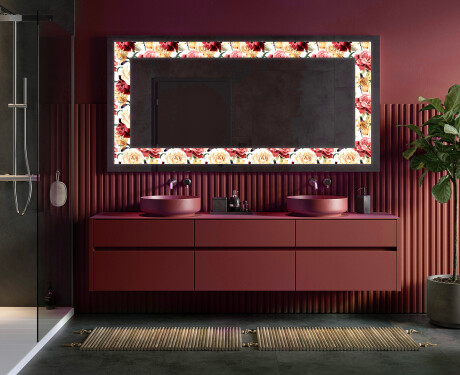Apšviečiamas dekoratyvinis veidrodis LED - Flowers Full Of Colors #4