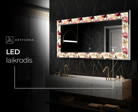 Apšviečiamas dekoratyvinis veidrodis LED - Flowers Full Of Colors #5