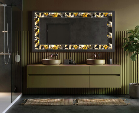 Apšviečiamas dekoratyvinis veidrodis LED - Floral Symmetries #4