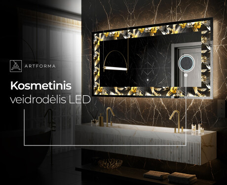 Apšviečiamas dekoratyvinis veidrodis LED - Floral Symmetries #8