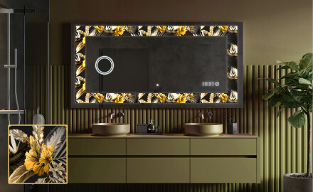 Apšviečiamas dekoratyvinis veidrodis LED - Floral Symmetries