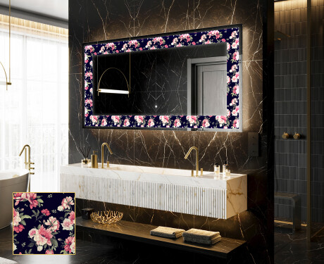 Apšviečiamas dekoratyvinis veidrodis LED - Floral Layouts
