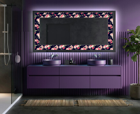 Apšviečiamas dekoratyvinis veidrodis LED - Floral Layouts #5