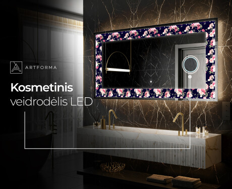 Apšviečiamas dekoratyvinis veidrodis LED - Floral Layouts #9