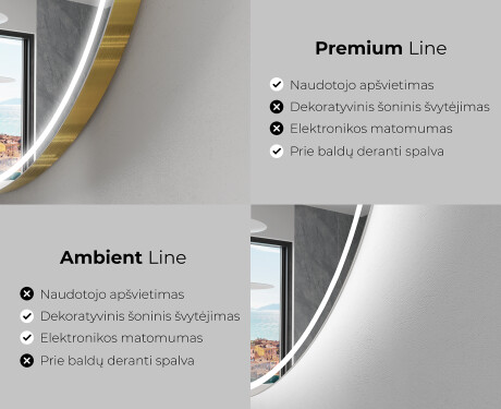 Dekoratyvinis veidrodis su LED apšvietimu M223 #2