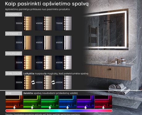 Dekoratyvinis veidrodis su LED apšvietimu M223 #9