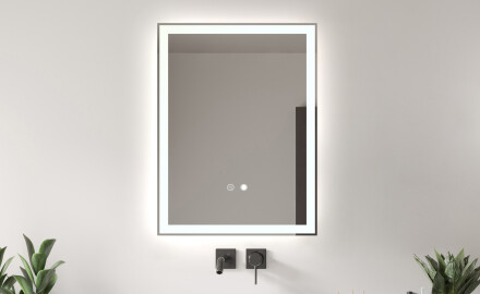 Vonios veidrodis su LED apšvietimu L01 60x80 cm, apšvietimo jungiklis, šildymo kilim?lis