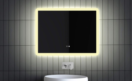 Vonios veidrodis su LED apšvietimu L59 80x60 cm, apšvietimo jungiklis, šildomasis kilim?lis