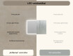 Stačiakampis vonios veidrodis su LED apšvietimu 100x70 cm su Dual color, Jutiklinis jungiklis, Šildymo kilimėlis #7