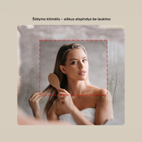 Veidrodis su užapvalintais kampais ir LED apšvietimu juodame aliuminio rėme #6