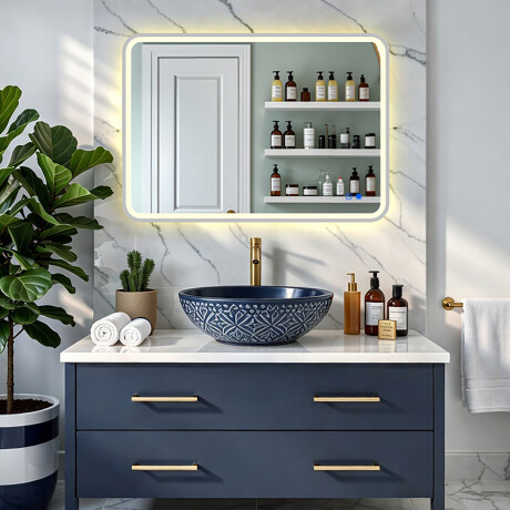 Apvalus LED veidrodis su apšvietimu - 80x60/100x70/120x70 cm sidabriniame aliuminio rėme #8