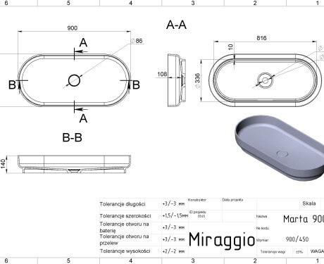MARTA 900 MIRASOFT praustuvė