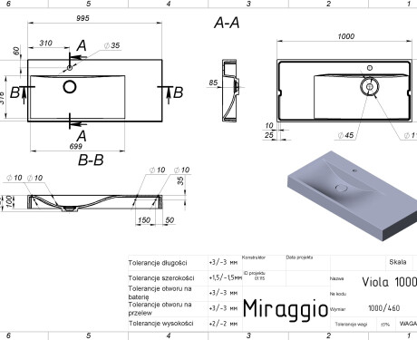 VIOLA 1000 L MIRASOFT praustuvė