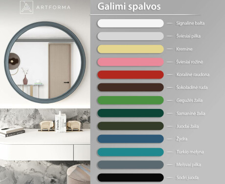 Apvalus veidrodis su MDF apdaila L300 #3