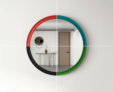 Apvalus veidrodis su MDF apdaila L300 #9