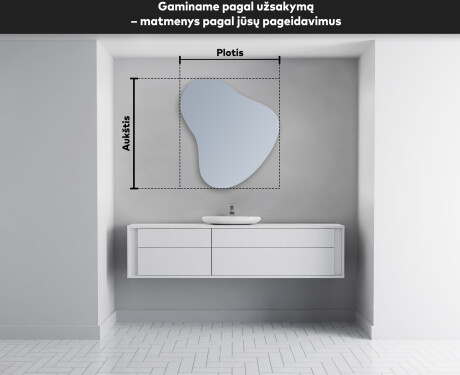 Netaisyklingos pakabinamas dekoratyvinis veidrodis V221 #4
