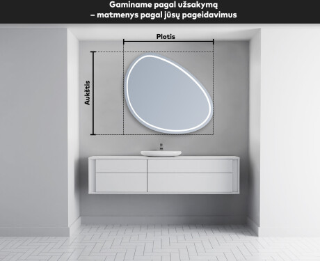 Netaisyklingos pakabinamas dekoratyvinis veidrodis H223 #4