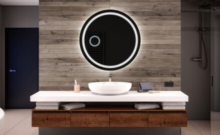 Apvalus apšviestas vonios veidrodis L33