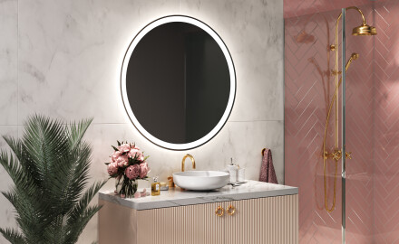 Apvalus apšviestas vonios veidrodis L76
