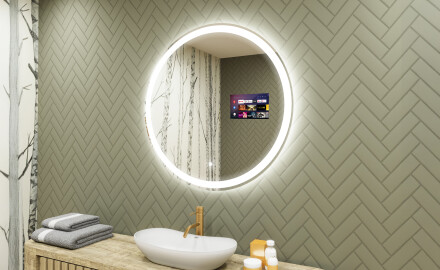 Apvalus apšviestas vonios veidrodis L76 90cm - SmartScreen, DualColor
