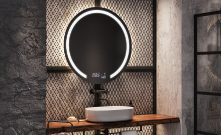 Apvalus apšviestas vonios veidrodis L96