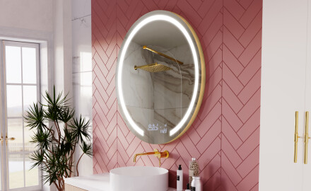 Apvalus apšviestas vonios veidrodis L96