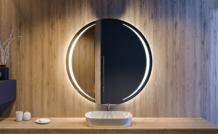 Apvalus apšviestas vonios veidrodis L99