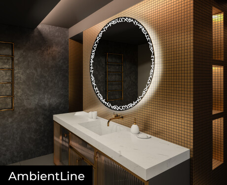 Apvalus apšviestas vonios veidrodis L115 #3