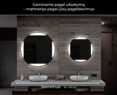 Apvalus apšviestas vonios veidrodis L116 #6