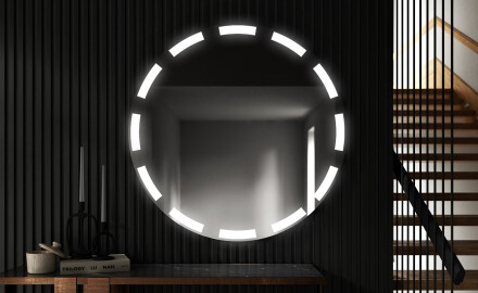 Apvalus apšviestas vonios veidrodis L117
