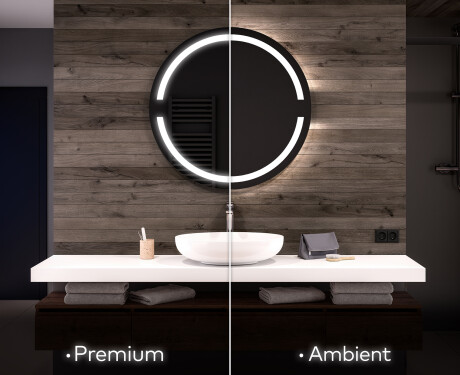Apvalus apšviestas vonios veidrodis L118 #1