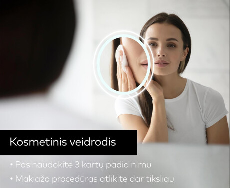 Apvalus apšviestas vonios veidrodis L120 #8