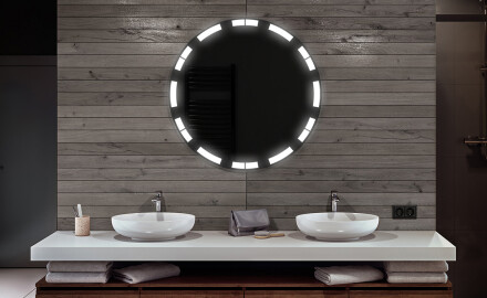 Apvalus apšviestas vonios veidrodis L121