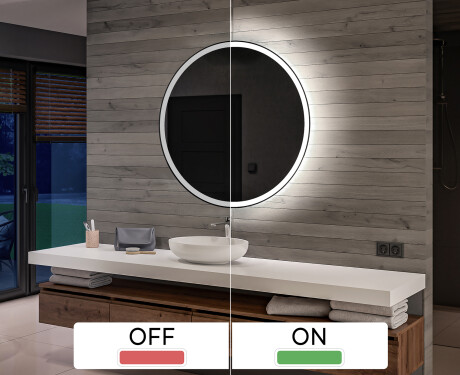 Akumuliatorinis apvalus vonios veidrodis su LED L76 #3