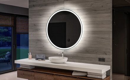 Akumuliatorinis apvalus vonios veidrodis su LED L76