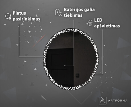 Akumuliatorinis apvalus vonios veidrodis su LED L115 #4