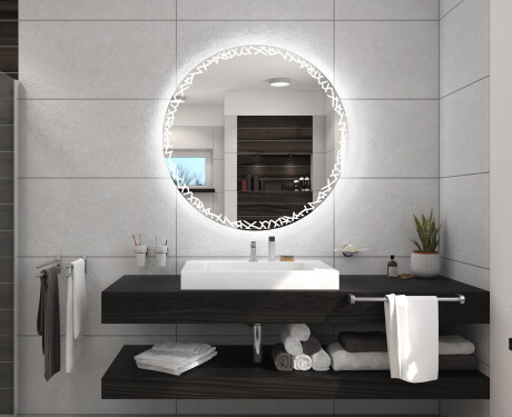 Akumuliatorinis apvalus vonios veidrodis su LED L115 #5
