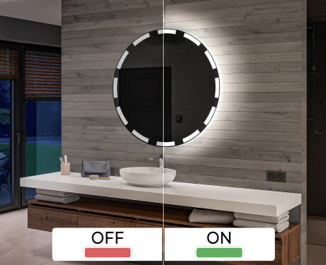 Akumuliatorinis apvalus vonios veidrodis su apšvietimu L117 #3