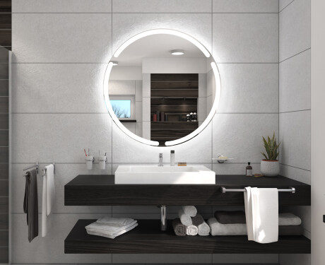 Akumuliatorinis apvalus vonios veidrodis su apšvietimu L119 #5