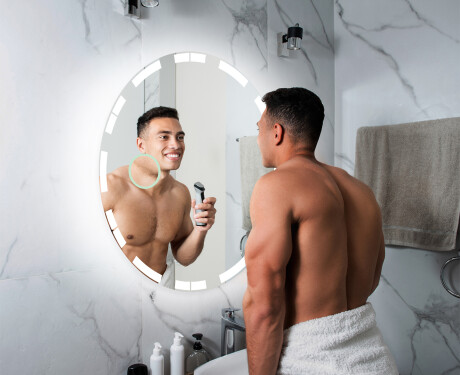 Akumuliatorinis apvalus vonios veidrodis su apšvietimu L121 #6