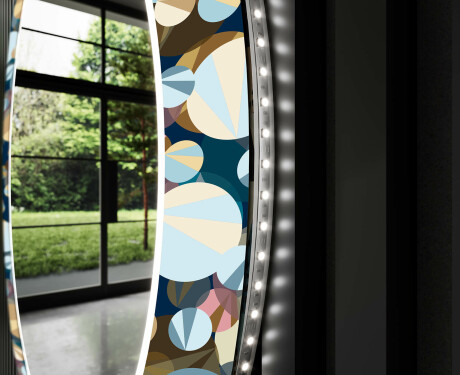 Apvalus dekoratyvinis veidrodis su LED apšvietimu prieškambariui - ball #11